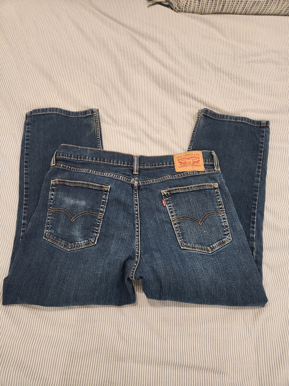 Levi's 514 36x30 Men's Dark Blue Straight-Leg Jeans